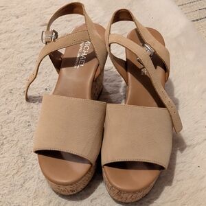 Michael Kors Beige Wedge Sandals